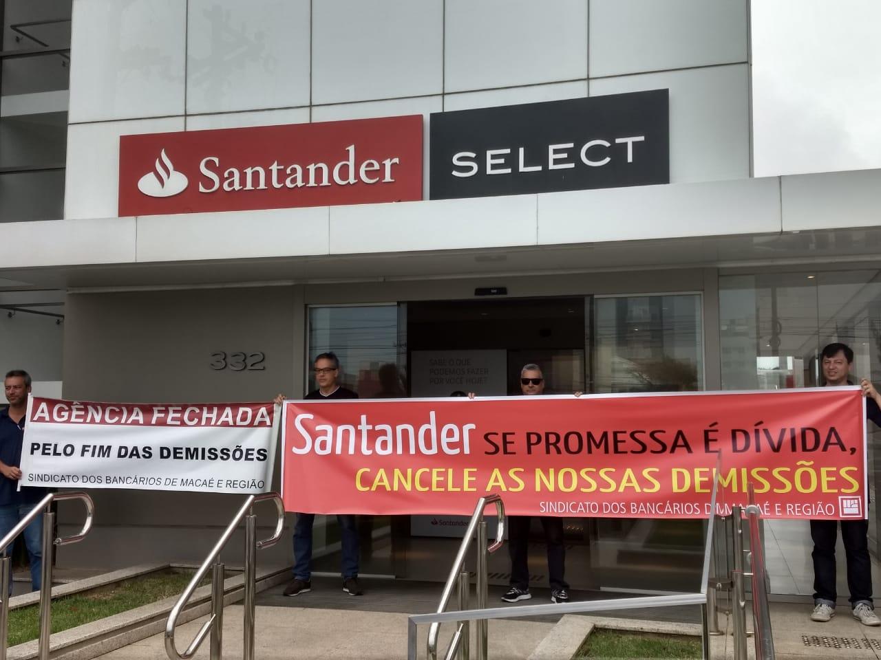 CONTRA AS DEMISSÕES NO SANTANDER