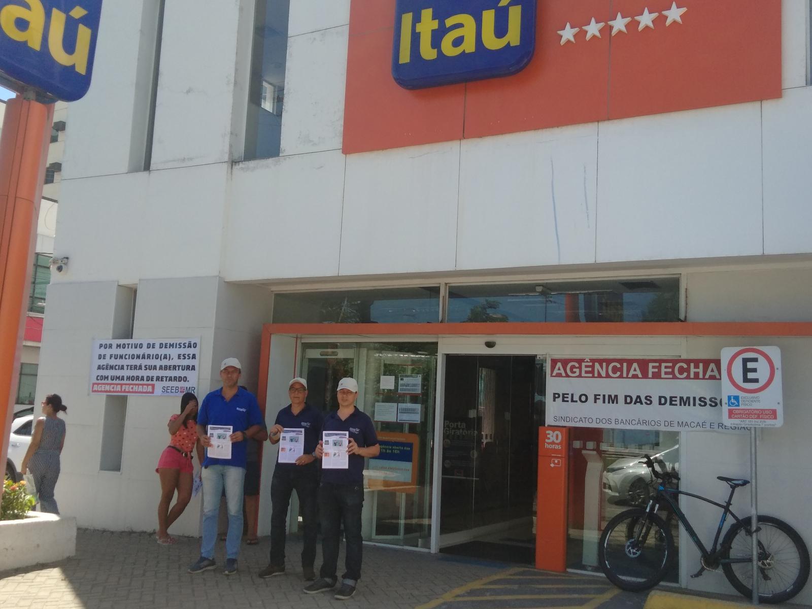 Paralisação na agência do Itaú Cavaleiros em Macaé