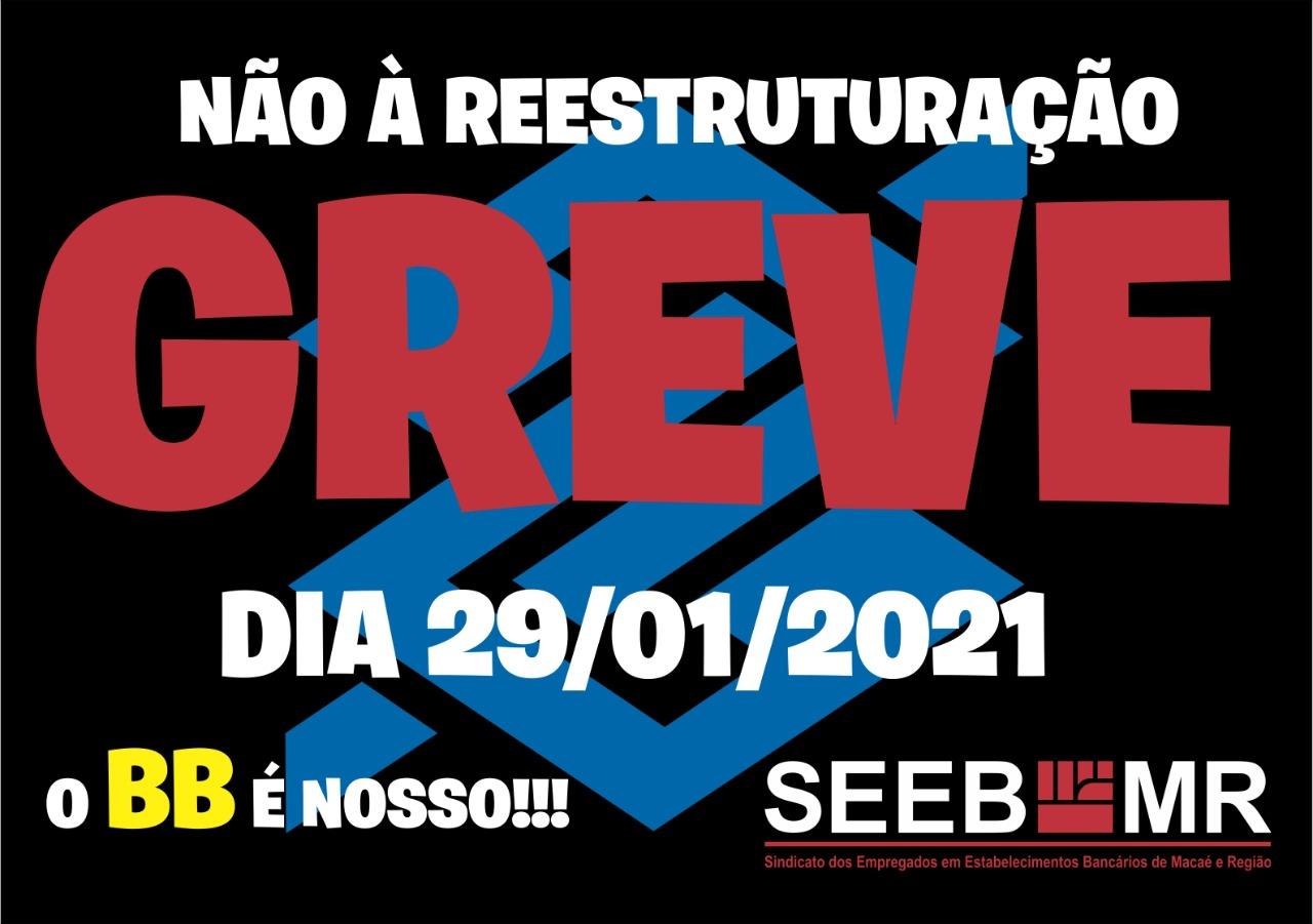 Greve no Banco do Brasil dia 29/01 contra a reestruturação