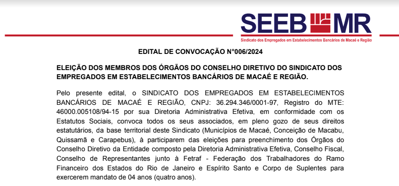 Sindicato publica calendário do pleito para a próxima gestão